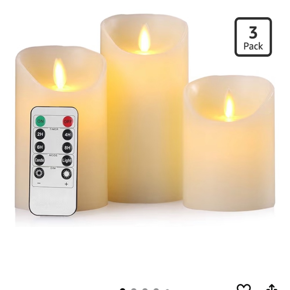 Set of 3 Flameless LED Candles with Remote